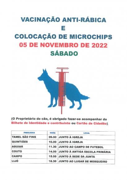 VACINAÇÃO ANTI-RÁBICA E COLOCAÇÃO DE MICROCHIPS