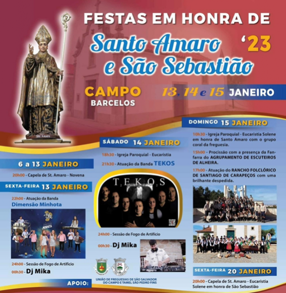 FESTIVIDADES EM HONRA DE SANTO AMARO E SÃO SEBASTIÃO