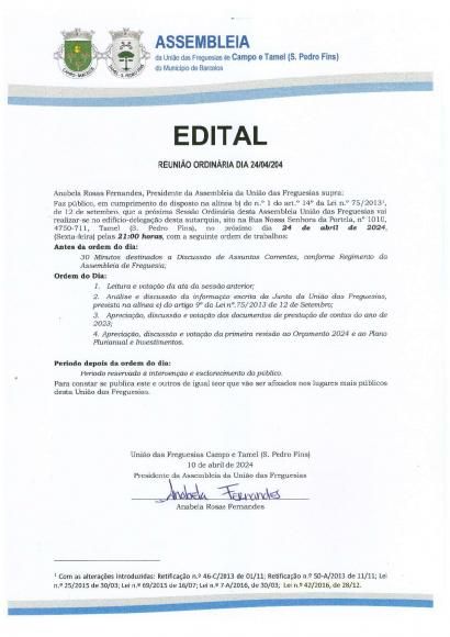 SESSÃO ORDINÁRIA DE 24 DE ABRIL DE 2024