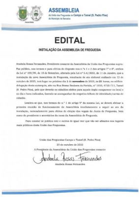 Instalação da Assembleia de Freguesia-  1 de novembro de 2025