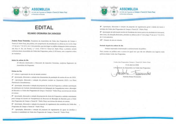  Sess&atilde;o ordin&aacute;ria de 24 de abril de 2026